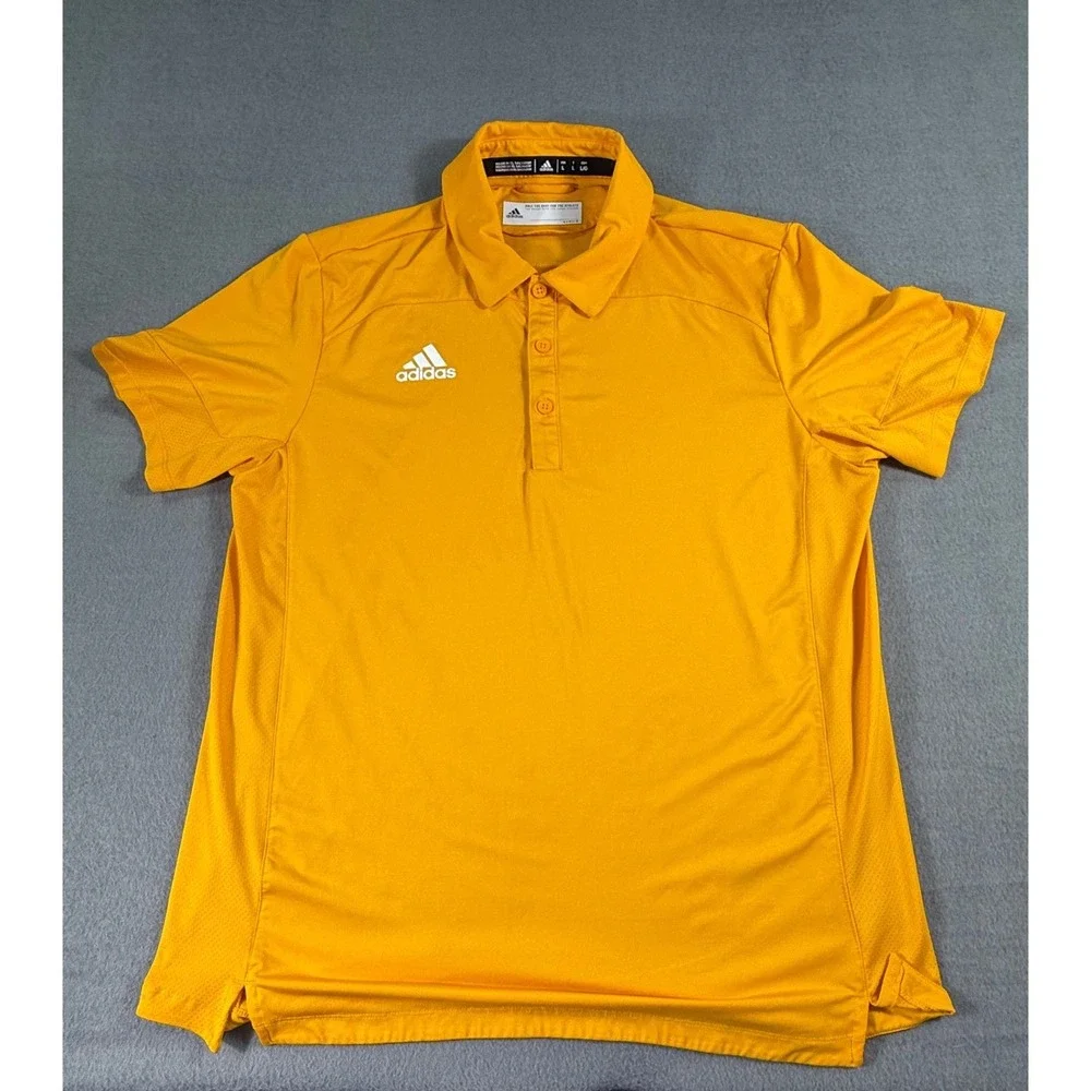 Adidas Men's Yellow Polo Shirt‎ Size Large Performance Golf Athletic Top Large